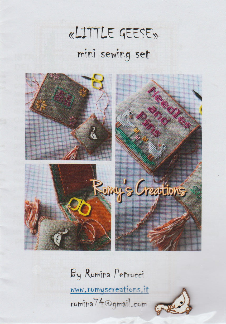 Romy's Creations Little Geese mini sewing set cross stitch pattern