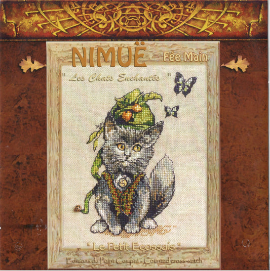 Nimue The Little Scotsman cat cross stitch pattern
