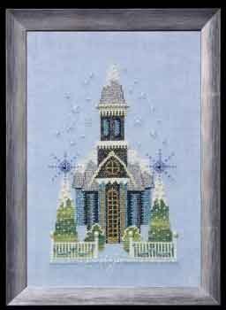 Nora Corbett Little Snowy Blue Church NC158 cross stitch pattern