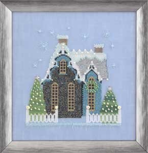 Nora Corbett Little Snowy Blue Cottage NC163 cross stitch pattern