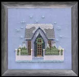 Nora Corbett Little Snowy Gray Cottage NC160 cross stitch pattern