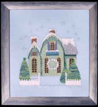 Nora Corbett Little Snowy Green Cottage NC159 cross stitch pattern