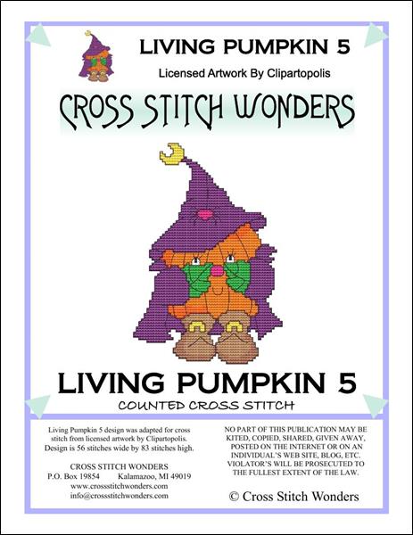 Cross Stitch Wonders Marcia Manning Living Pumpkin 5 Cross stitch pattern