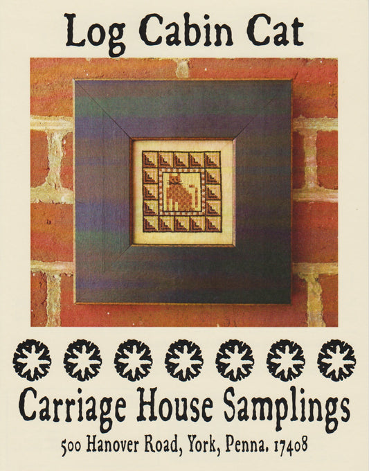Carriage House Samplings Log Cabin Cat cross stitch pattern