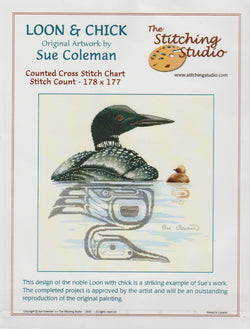 The Sticthing Studio Loon & Chick cross stitch pattern