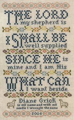Silver Creek Samplers The Lord is my Shepherd religious cross stitch pattern