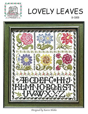 Rosewood Manor Lovely Leaves S-1303 cross stitch flower sampler pattern