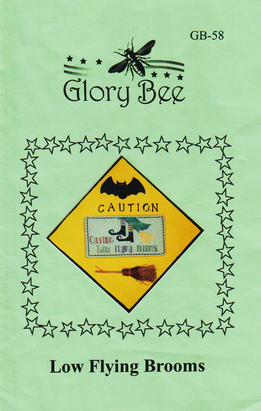 Glory Bee Low Flying Brooms GB-58 halloween cross stitch pattern