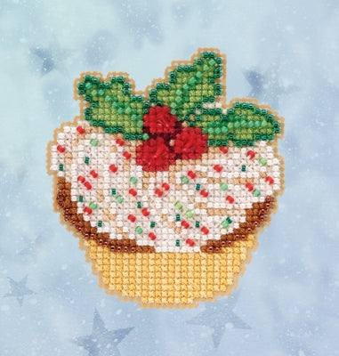 Mill Hill Holly Cupcake 18-2033 christmas beaded cross stitch kit