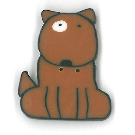 Just Another Button Company Mosey Pup, MM1012 clay 2-hoole button
