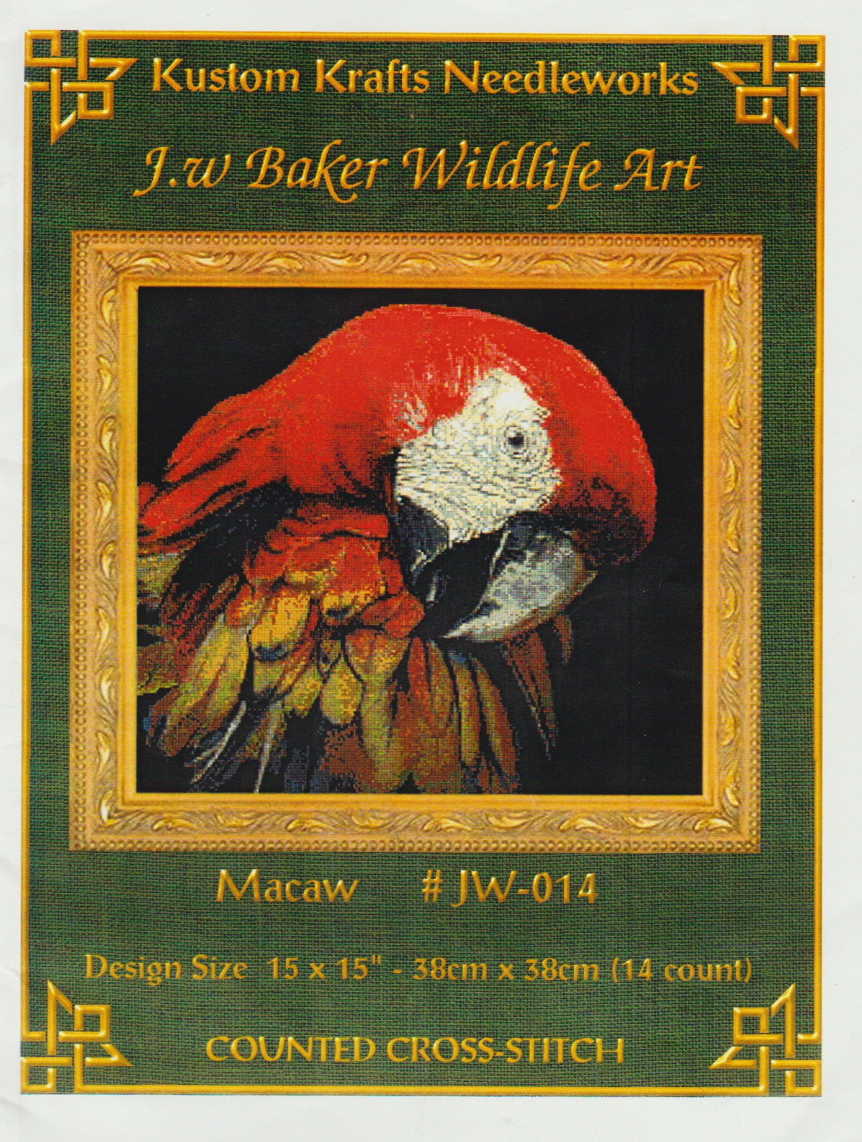 Kustom Krafts Macaw JW-014 cross stitch pattern