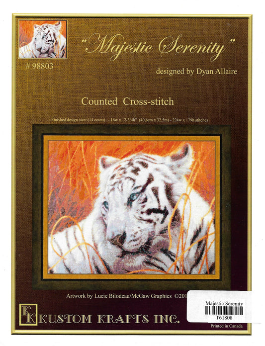 Kustom Krafts Majestic Serenity 98803 tiger cross stitch pattern
