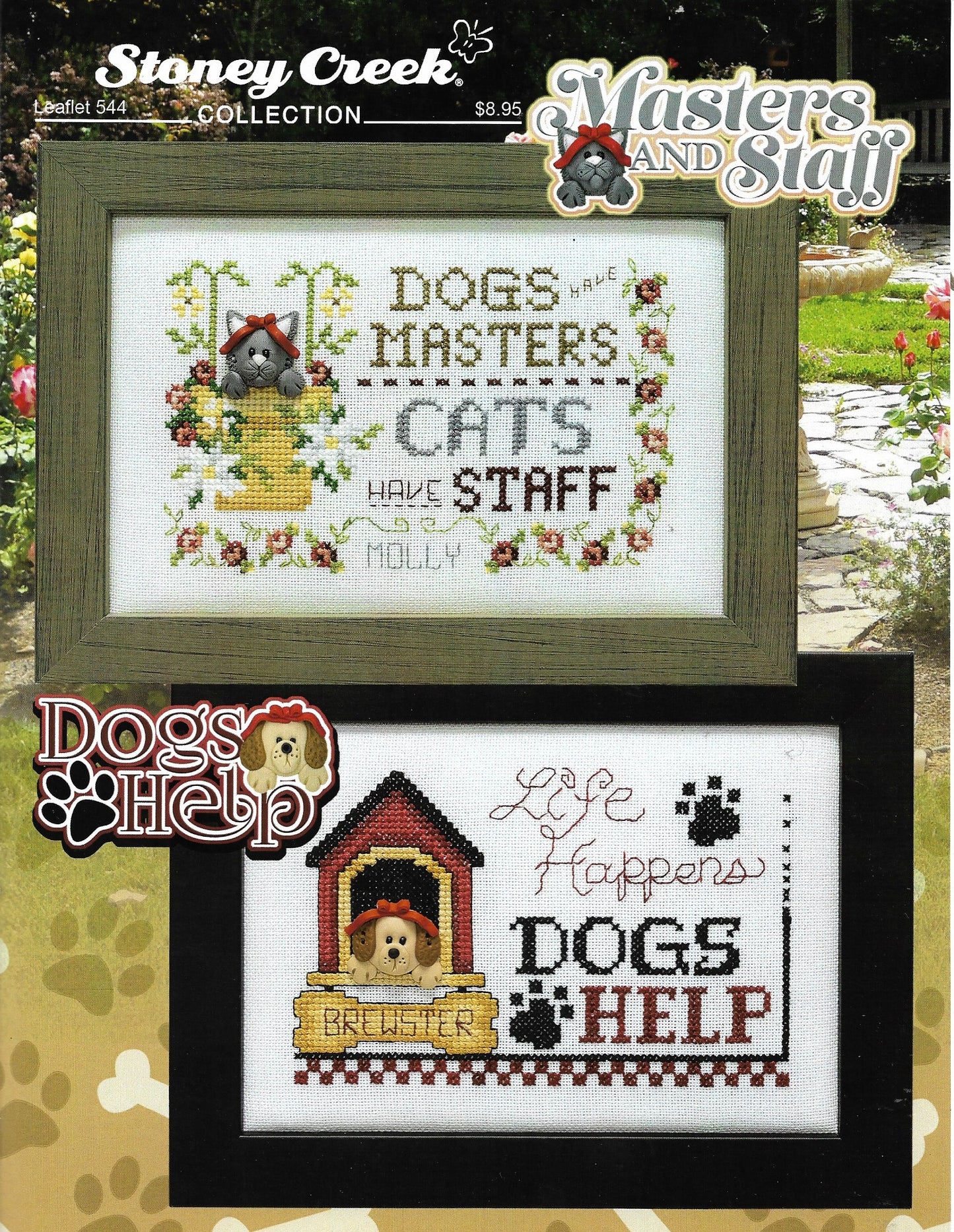 Stoney Creek Masters And Staff & Dogs Help LFT544 cat dog cross stitch pattern