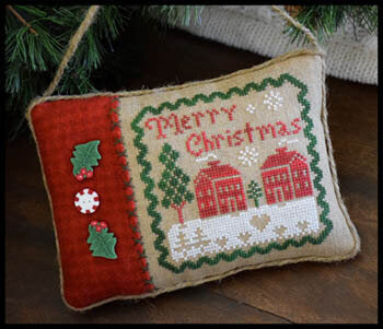 Little House Needleworks Merry Christmas Pillow All Dolled Up cross stitch pattern