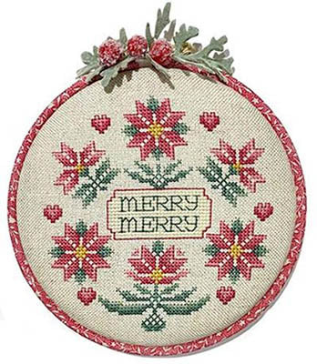 Sue Hillis Merry Merry H118 poinsettia christmas cross stitch pattern
