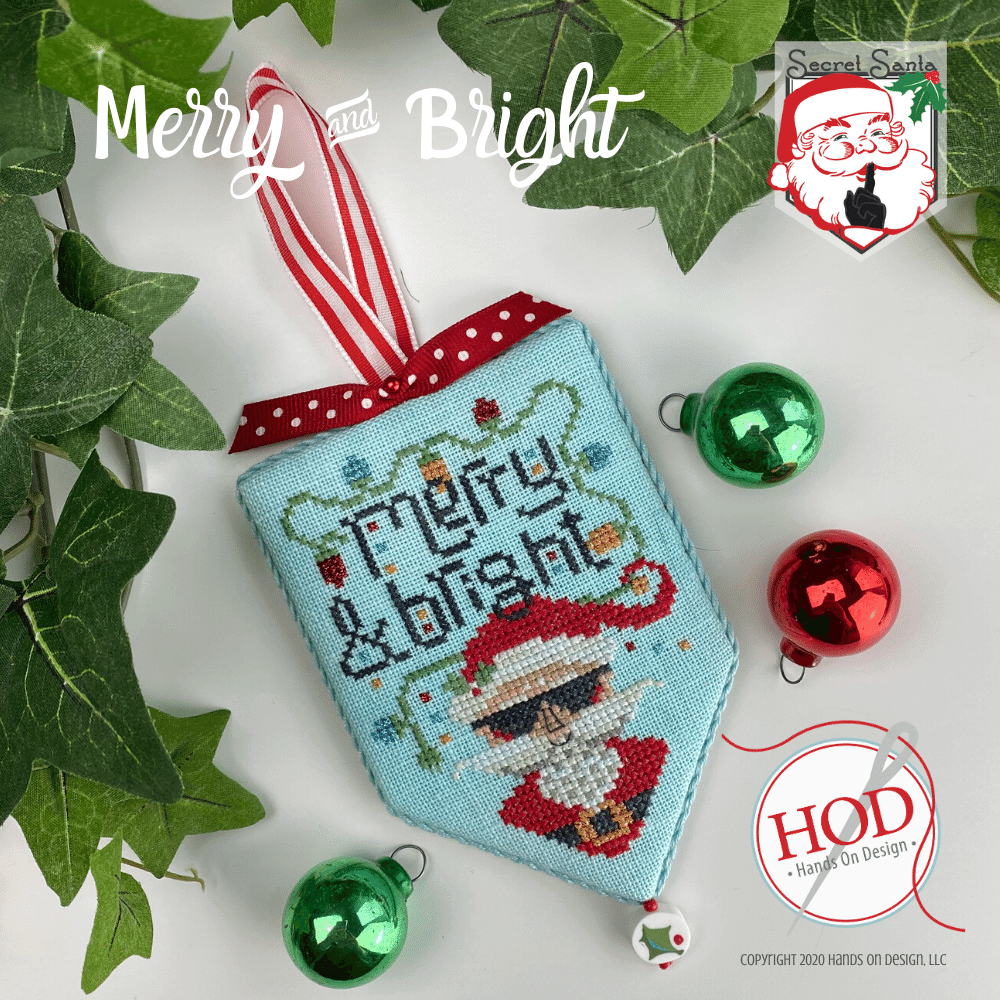 Hands on Design Merry & Bright - Secret Santa christmas cross stitch pattern