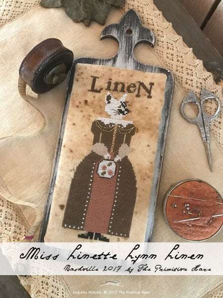 The Primitive Hare Miss Linette Lynn Linen cross stitch pattern