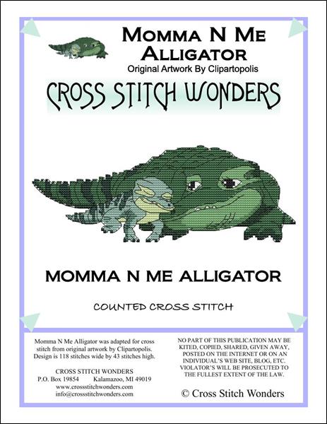 Cross Stitch Wonders Marcia Manning Momma N Me Alligator Cross stitch pattern