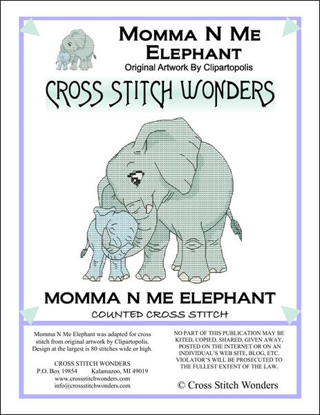 Cross Stitch Wonders Marcia Manning Momma N Me Elephant Cross stitch pattern