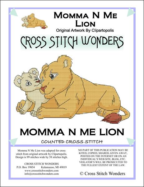 Cross Stitch Wonders Marcia Manning Momma N Me Lion Cross stitch pattern