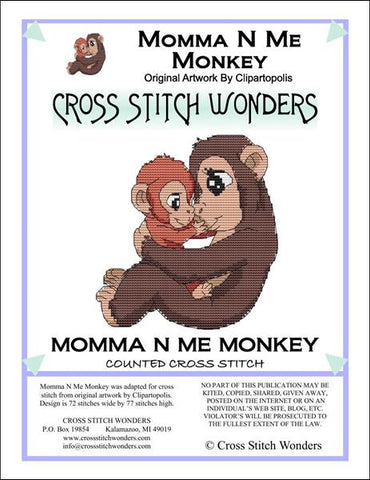 Cross Stitch Wonders Marcia Manning Momma N Me Monkey Cross stitch pattern