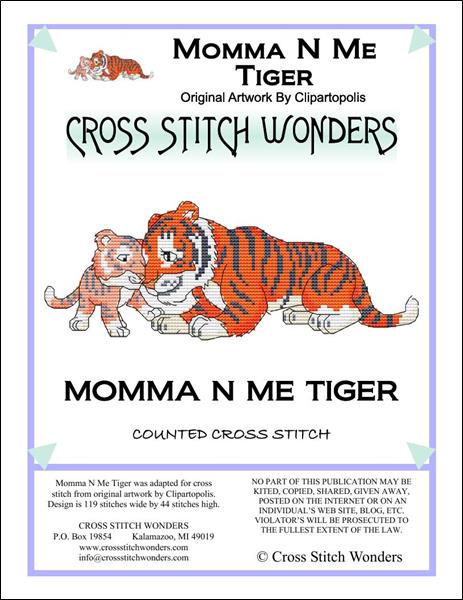 Cross Stitch Wonders Marcia Manning Momma N Me Tiger Cross stitch pattern