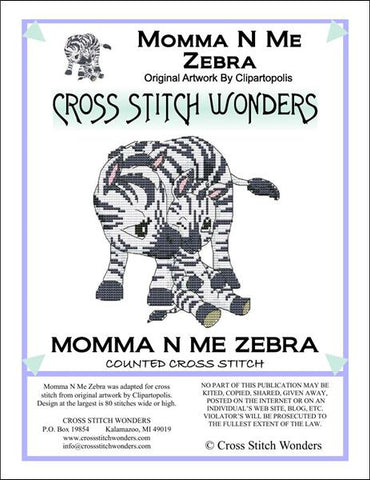 Cross Stitch Wonders Marcia Manning Momma N Me Zebra Cross stitch pattern