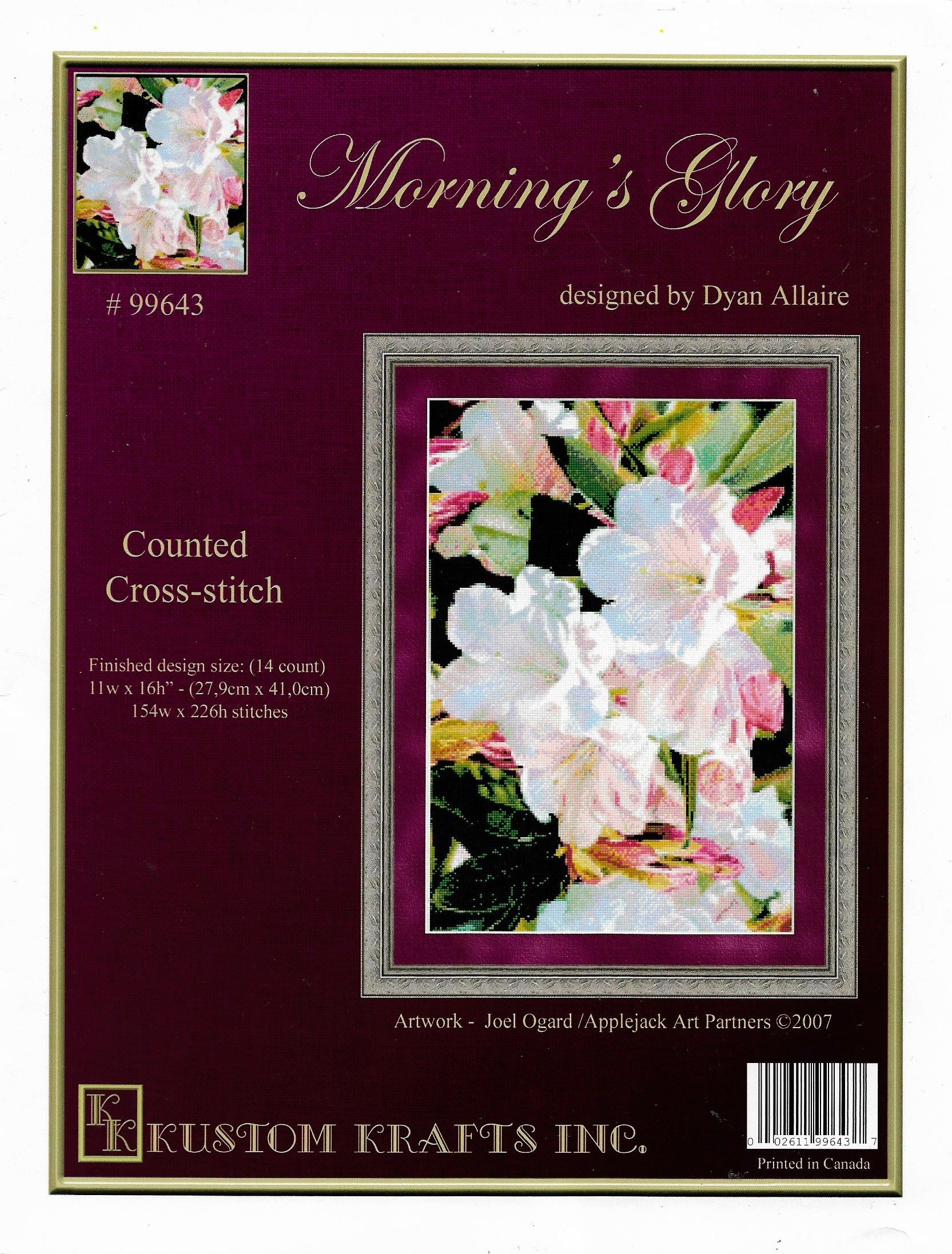 Kustom kraft Morning's Glory 99643 flower cross stitch pattern