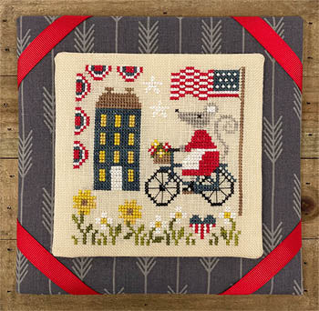 Tiny Modernist Mouse's 4th of July Ride cross stitch pattern