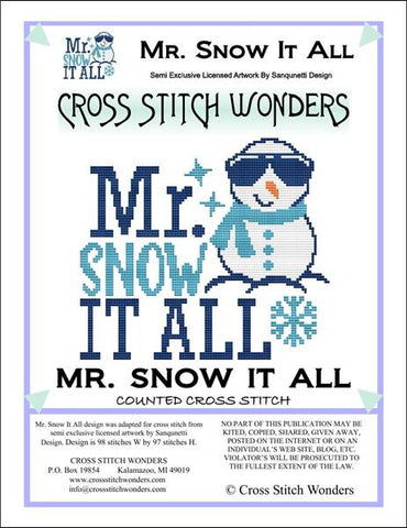 Cross Stitch Wonders Carolyn Manning Mr. Snow It All Winter Cross stitch pattern