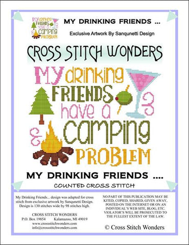 Cross Stitch Wonders Marcia Manning My Drinking Friends ... Camping Problem Cross stitch pattern