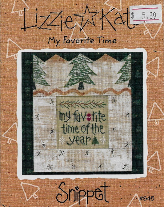 Lizzie Kate My Favorite Time of the year Christmas cross stitch pattern