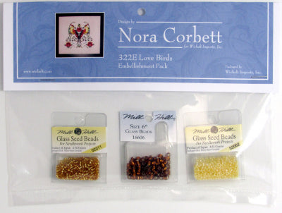Mirabilia Love Birds NC322 Nora Corbett cross stitch embelishment pack