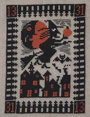 Prairie Schooler Night Flight halloween cross stitch pattern