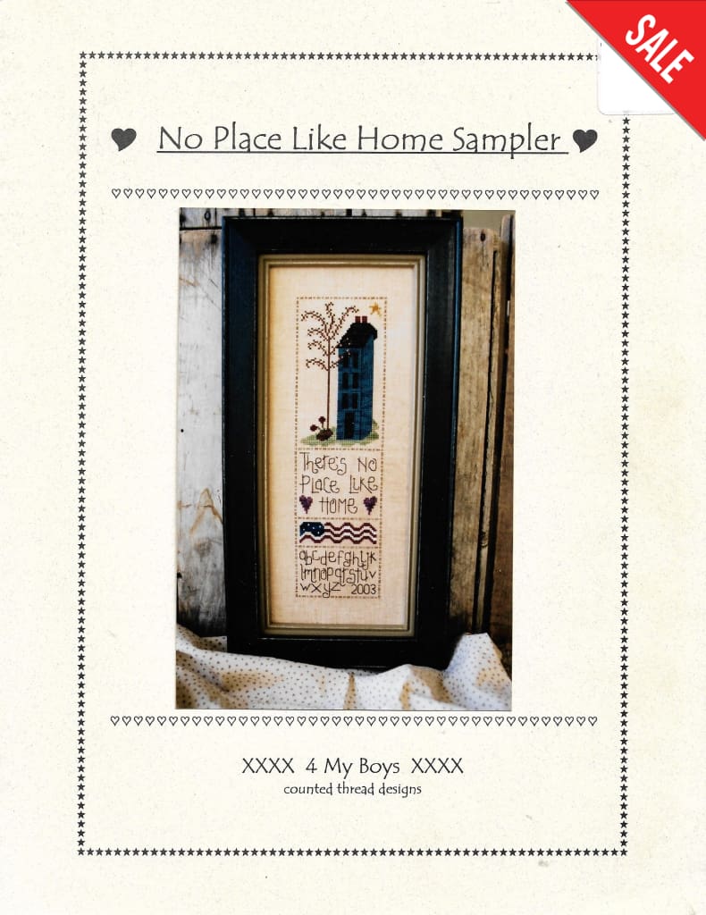 4 My Boys No Place Like Home Sampler cross stitch pattern