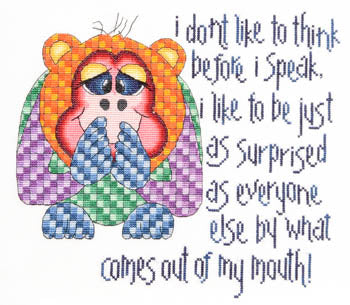 Marnic No Thinking Before I Speak cross stitch pattern