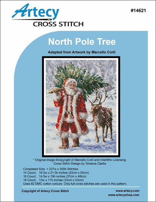 Artecy North Pole Tree 14621 christmas cross stitch santa pattern