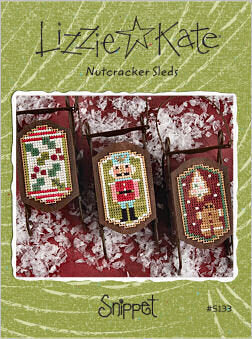 Lizzie Kate Nutcracker Sleds S133 Christmas ornaments cross stitch pattern