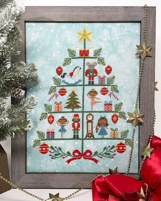 tiny Modernist The Nutcracker Tree christmas cross stitch pattern