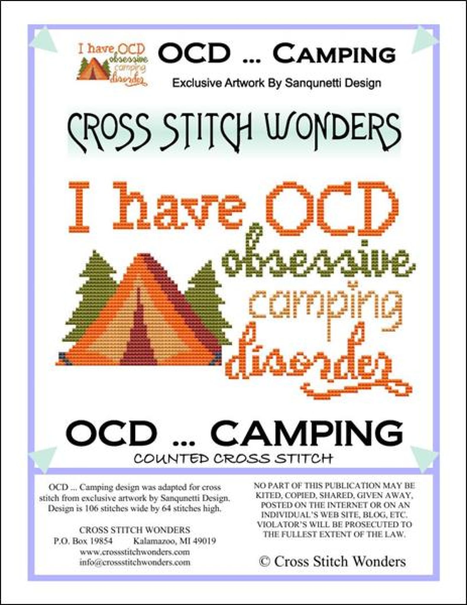 Ocd Pattern Design OCD ... Camping pattern – Sandra's Stitch Stash