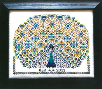 Rosewood Manor O'Feathers S-1241 peacock bird cross stitch pattern
