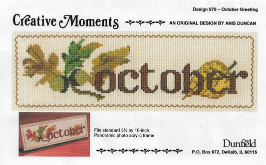Creative Moments October Greeting 879 cross stitch pattern