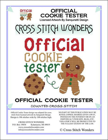 Cross Stitch Wonders Marcia Manning Official Cookie Tester Cross stitch pattern