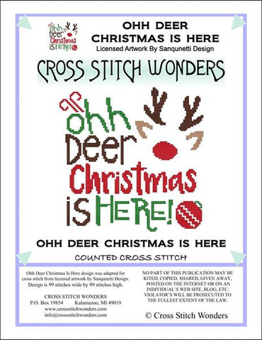Cross Stitch Wonders Carolyn Manning Ohh Deer Christmas Is Here Cross stitch pattern