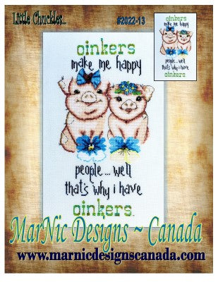 MarNic Oinkers Make Me Happy cross stitch pattern
