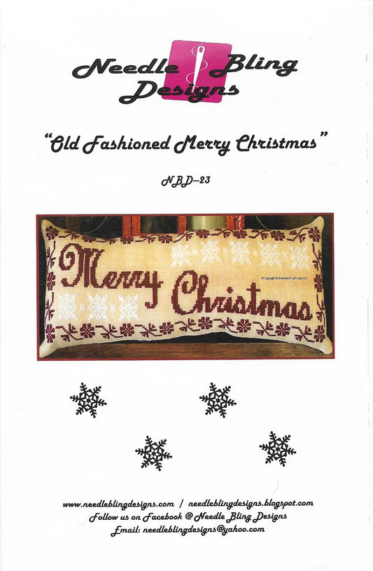 Needle Bling Designs Old Fashioned Merry Christmas NBD-23 cross stitch pattern