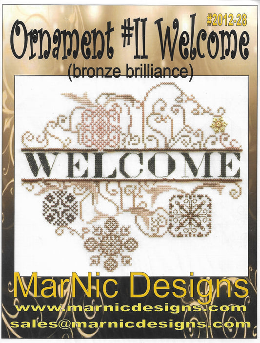 MarNic Ornament II Welcome-Bronze Brilliance 2012-28 cross stitch pattern