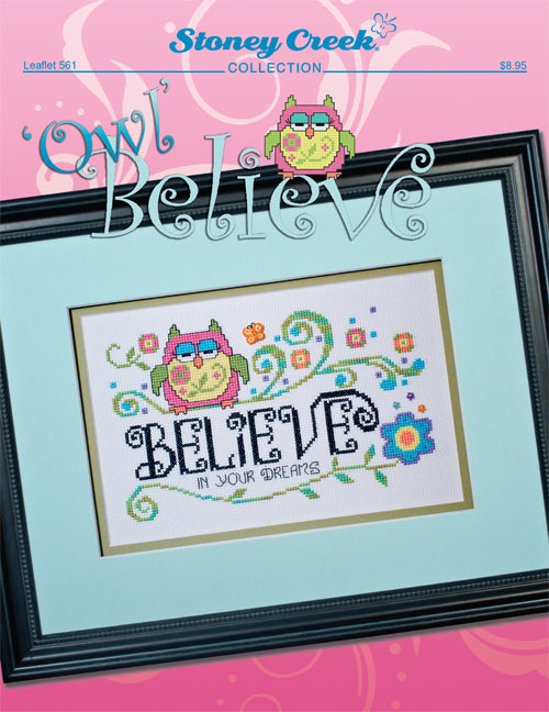 Stoney Creek Owl Believe cross stitch pattern