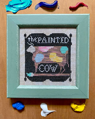 Carriage House Painted Cow cross stitch patern