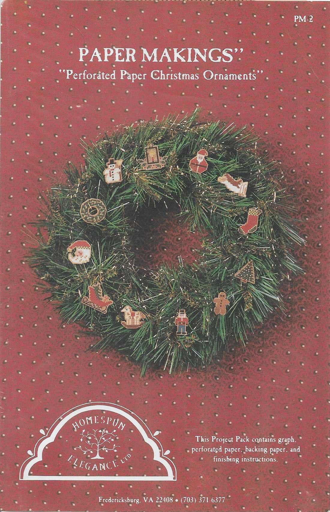 Homespun Elegance Paper Makings PM-2 christmas ornament cross stitch pattern